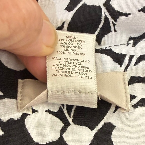 LOFT Black White Floral Print Pencil Skirt Size 14 - Picture 5 of 7